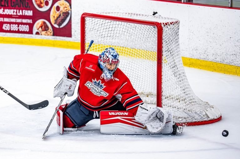 Le gardien de but Antoine Chidiac lors de la saison 2024-2025. (Photo gracieuseté – The MooseAway Productions)