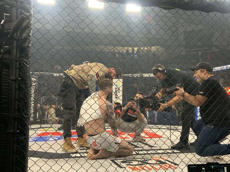 Chez les 145 livres, Alex Morgan a gagné son combat par KO contre Diogo Sotero au Colisée de Laval. (Photo 2m média - Laurent Larose)