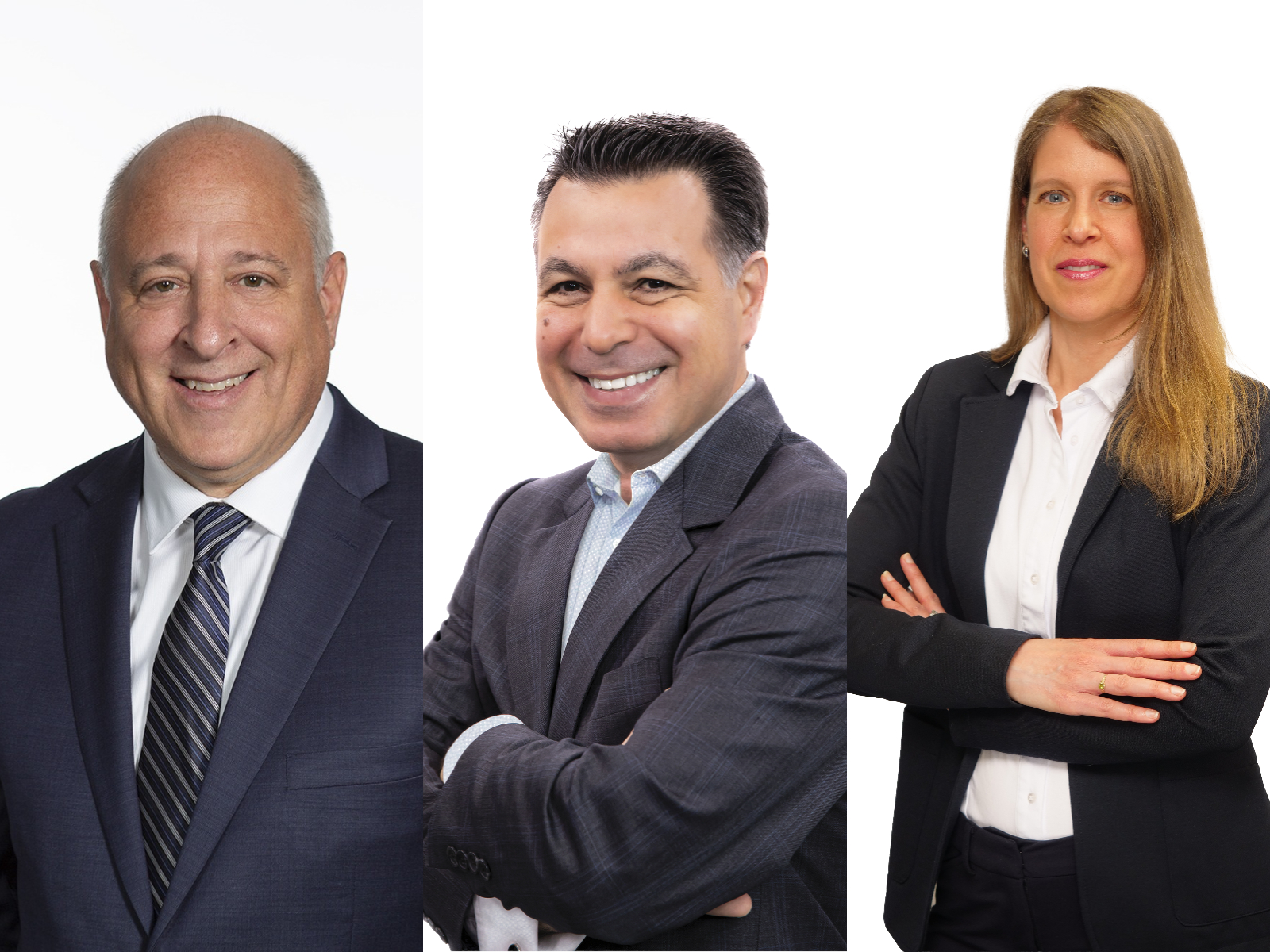 Achille Cifelli, chef intérimaire, David De Cotis, conseiller de Saint-Bruno, et Isabelle Piché, élus dans Saint-François, pour Action Laval. (Photos gracieuseté – Action Laval)