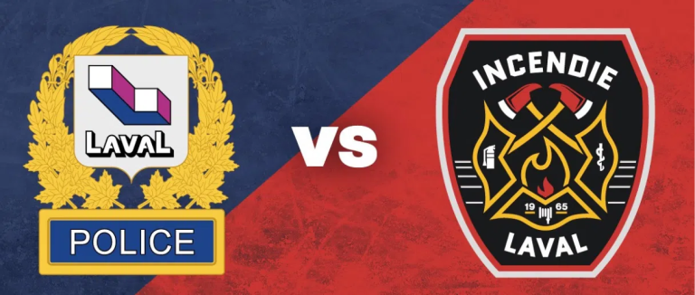 L'affiche du match de hockey caritatif entre les policiers et les pompiers de Laval. (Photo gracieuseté)