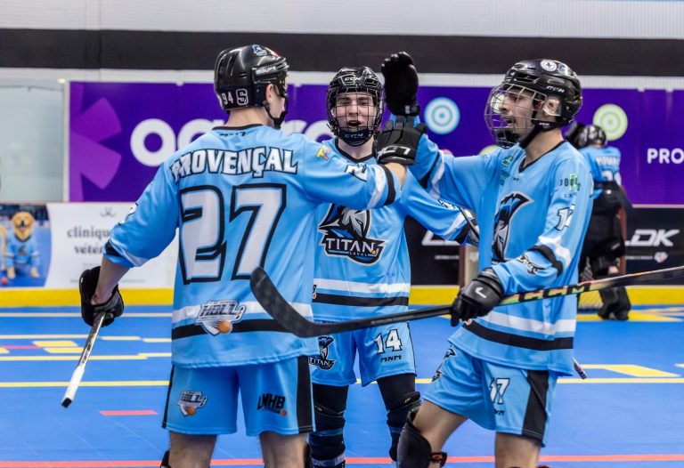 Samuel Provençal a inscrit trois buts lors des deux premiers matchs officiels du Titan de Laval dans la LNHB. (Photo gracieuseté - Daphnée Gingras Photographie)