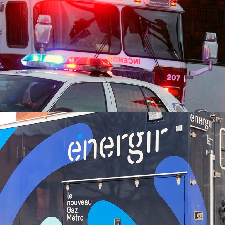 Aidés aussi par la police, les pompiers de Laval ont assisté les techniciens d’Énergir qui ont rapidement réussi à colmater cette fuite de gaz naturel dans un secteur commercial du boulevard Saint-Martin Ouest, à Chomedey, le lundi 4 mai. (Photo 2M.Media – Archives)