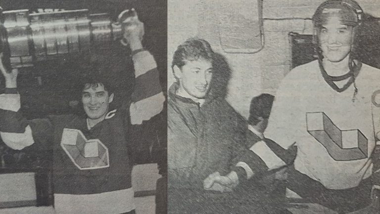 Mario Lemieux à la suite du championnat de la LHJMQ remporté avec les Voisins de Laval, ainsi que lors d'une rencontre avec Wayne Gretzky. (Photos 2M.Media - Archives)
