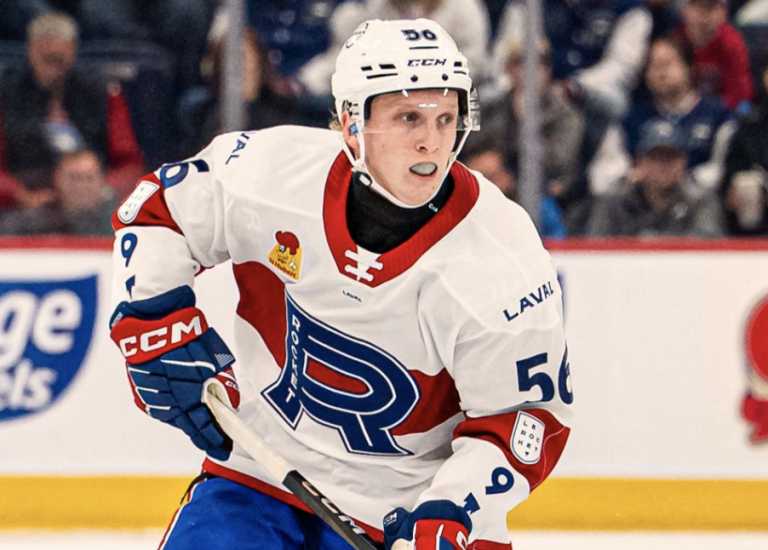 Le défenseur du Rocket de Laval Adam Engström qui a été sélectionné sur l'équipe des meilleurs espoirs de la LAH. (Photo gracieuseté - Rocket de Laval)