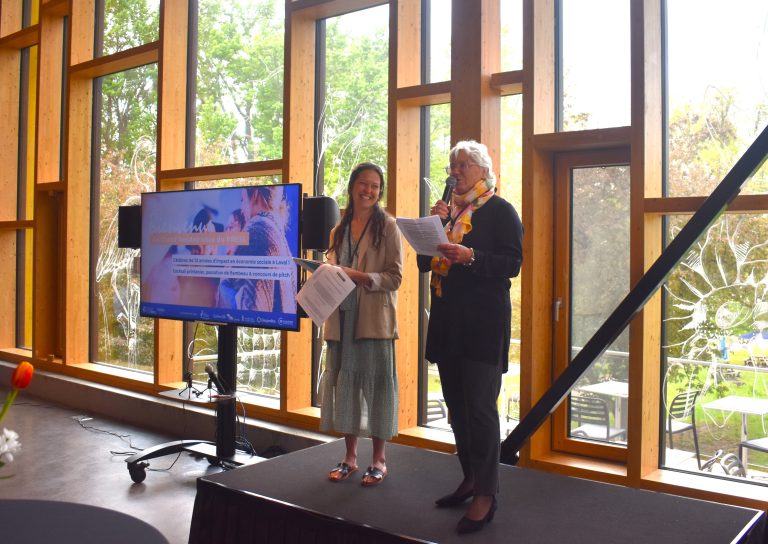 Le PRESL fête ses 10 ans et accueille une nouvelle direction Marikym D’Amours-Bryson, la nouvelle directrice générale du PRESL et Louise Hodder, la directrice générale sortante. (Photo 2M.Media – Emmanuelle Froment)