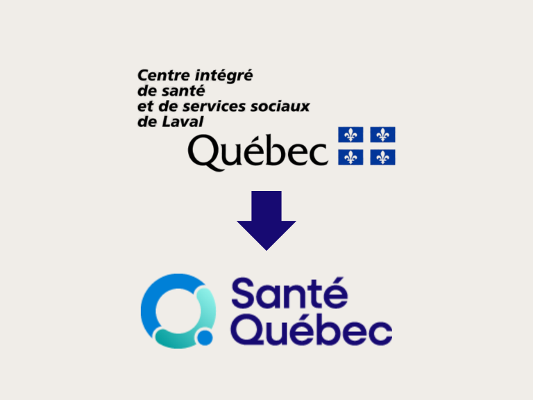 Santé Québec propose aussi un nouveau logo qui s'harmonise avec la nouvelle dénomination Santé Laval Québec. (Montage 2M.Media)