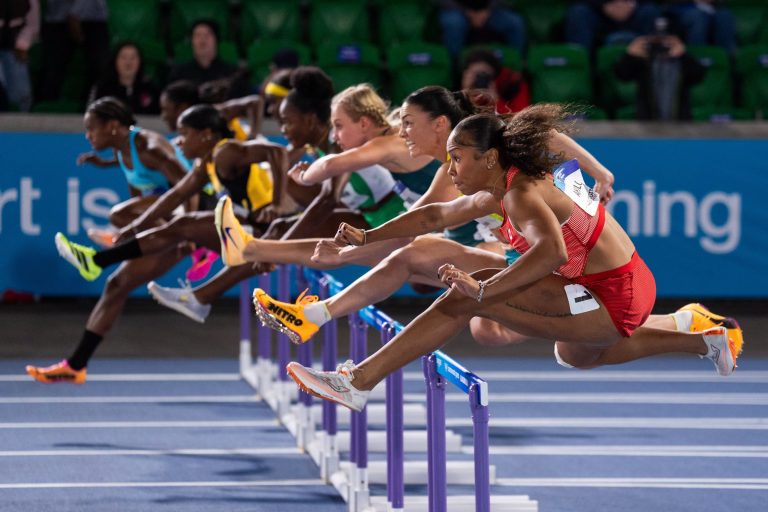D’autres performances inspirantes des Lavallois aux Jeux du Commonwealth Tatiana Aholou lors de la finale du 100 m haies aux Jeux du Commonwealth 2026. (Photo gracieuseté - Athletics Canada / Yonathan Kellerman)