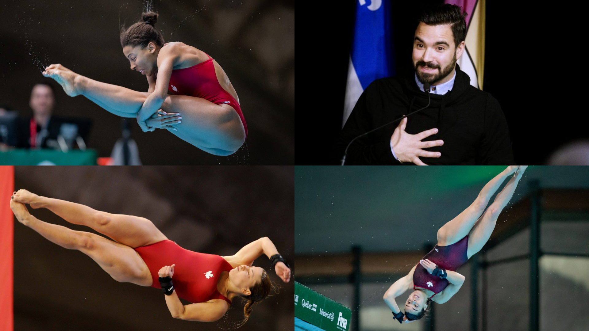 Laval a été une pépinière de talents en plongeon, ayant produit de nombreux médaillés olympiques comme Jennifer Abel, Alexandre Despatie, Roseline Filion et Meaghan Benfeito. (Photos gracieuseté et 2M.Media – Archives)