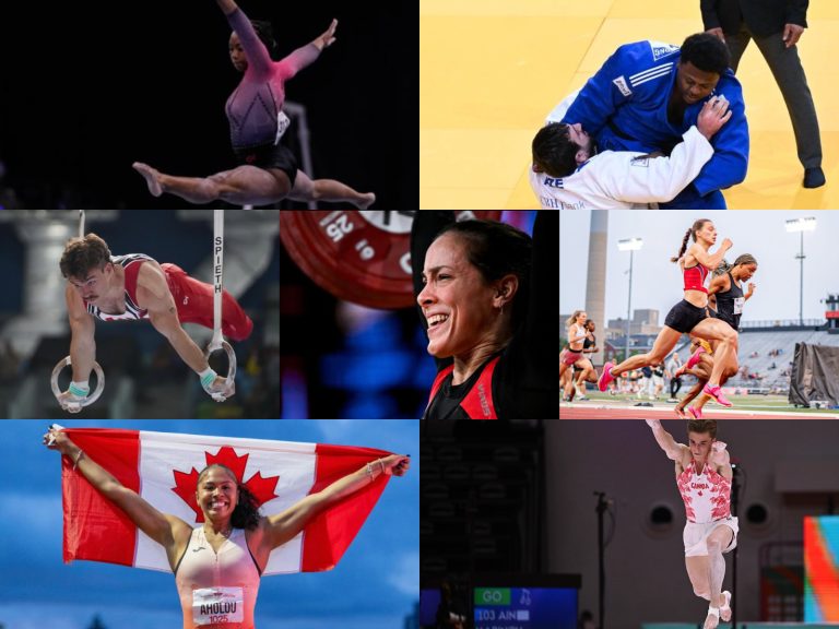 Sept Lavallois participeront aux Jeux du Commonwealth Alyssa Guerrier-Calixte (Capture d'écran - Instagram), John Jr Messé A Bessong (Photo gracieuseté - Kulumbegashvili Tamara), William Émard (Gymnastique Canada), Rosalie Dumas (Capture d'écran - Instagram), Audrey Leduc (Photo gracieuseté - Muad Issa), Tatiana Aholou (Capture d'écran - Instagram) et Félix Dolci (Gymnastique Canada).