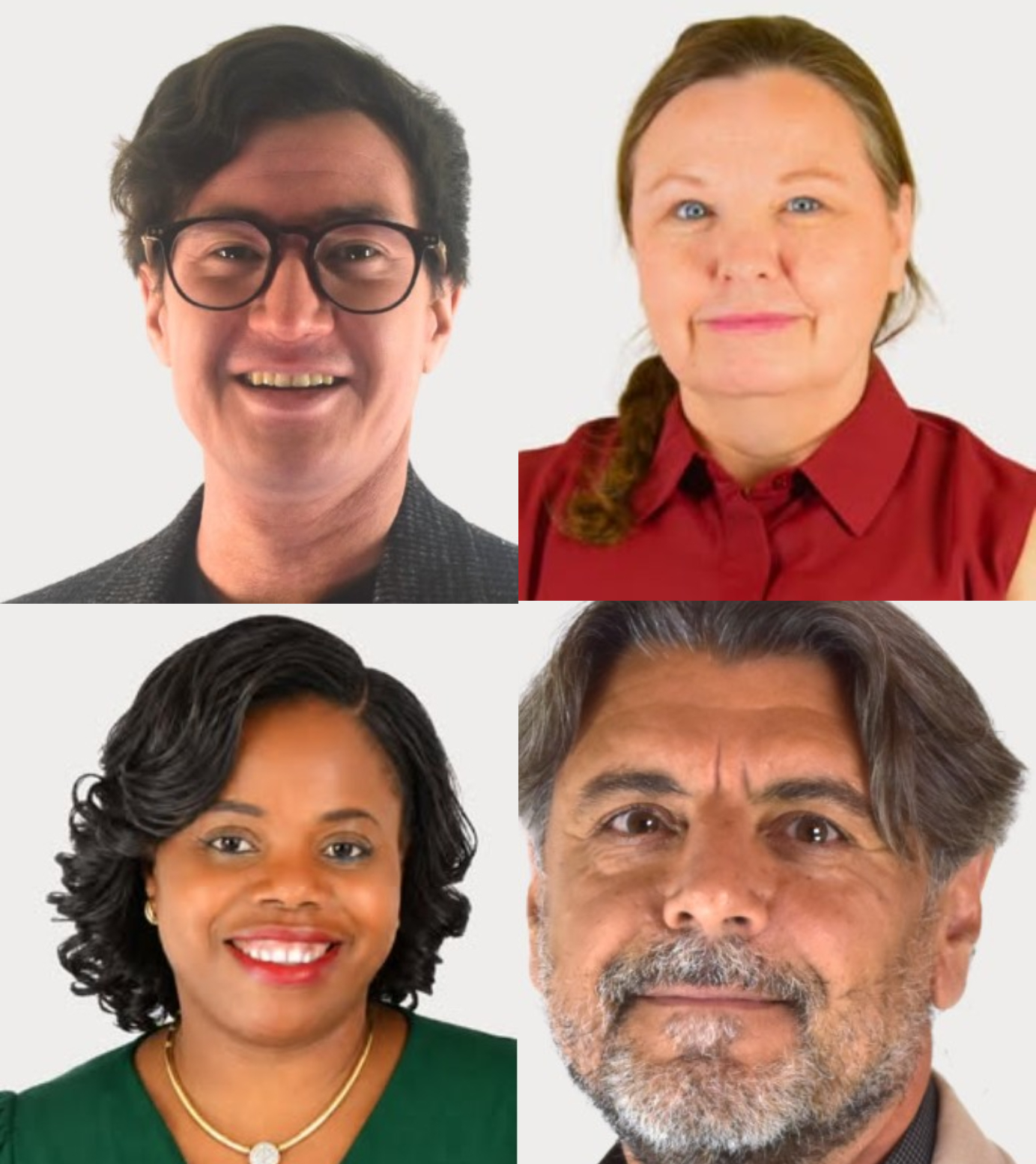 Sous la bannière du Parti Vert, Patrick Truong, Lynn Buchanan, Pierrette Kamning Nguendjong et Mustapha Jaalouk brigueront les suffrages respectivement dans les comtés de Laval-des-Rapides, Fabre, Vimont-Auteuil et Sainte-Rose. (Photos captures d’écran Page Facebook Parti Vert du Québec)