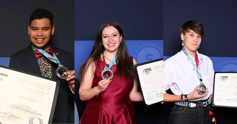 Trois des élèves lavallois.es récompensés dans le cadre du Gala Forces AVENIR 2026. (Photos gracieuseté - Gala Forces AVENIR)