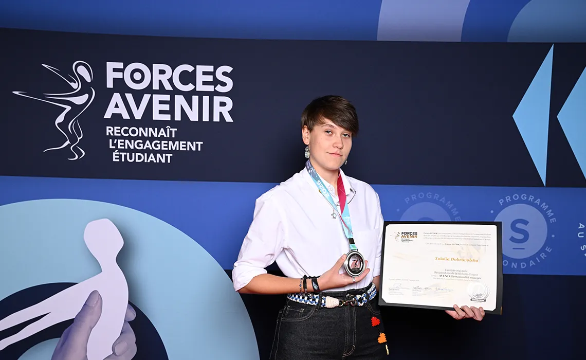 Taïsiia Dobrovolska, ministre du Parlement des élèves de Saint-Maxime. (Photo gracieuseté - Gala Forces AVENIR)