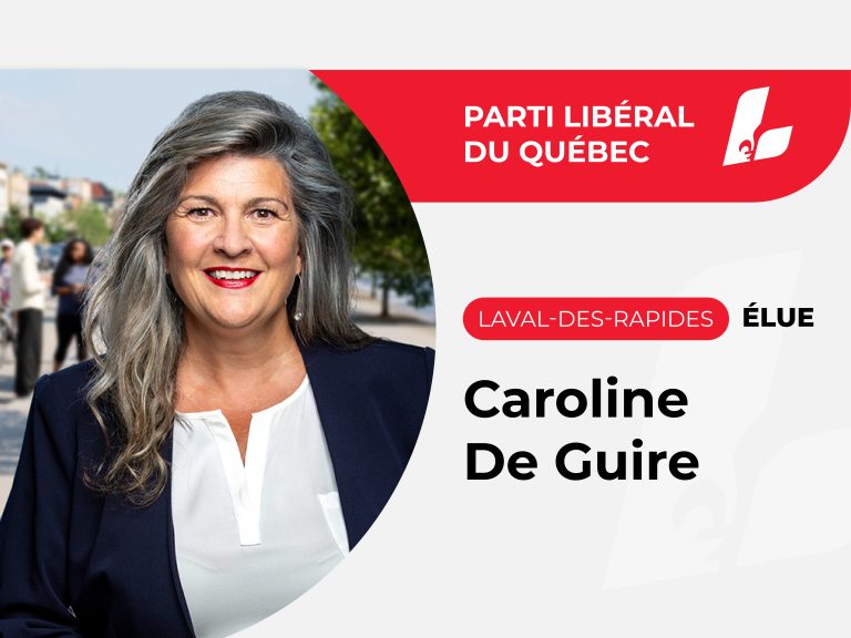 Caroline De Guire est la nouvelle députée provinciale de Laval-des-Rapides. (Montage 2M.Media)